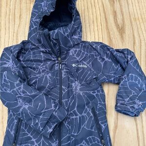 Columbia Blue Fleece-Lined Jacket- Girls 6-6x Dark Navy Blue and Purple